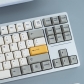 Retro Grey White 104+35 Cherry Profile Keycap Set Cherry MX PBT Dye-subbed for Mechanical Gaming Keyboard